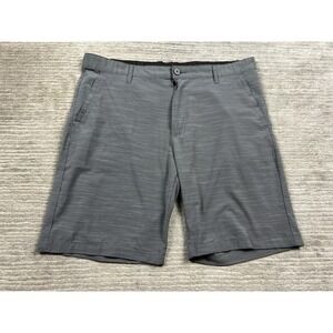 Burnside Board Shorts Mens 36 Stripe Gray Flat Front Pockets Outdoor Beach